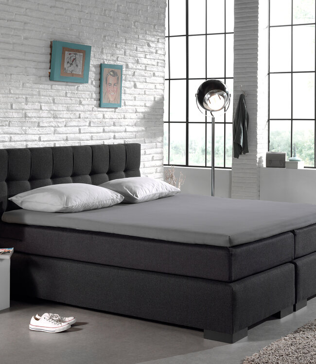 Splittopper Katoen Hoeslaken Grijs 160 x 210