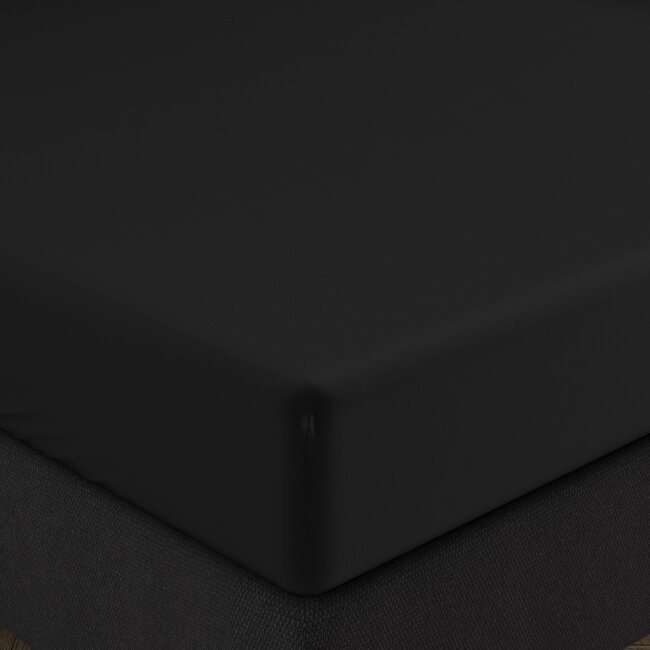 Dubbel Jersey 220 gr. Hoeslaken Zwart 190/200 x 220/230