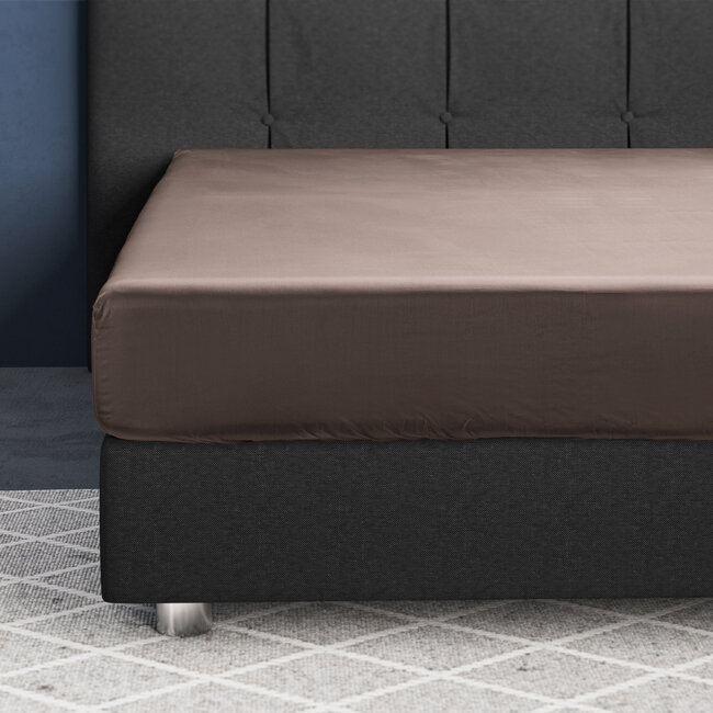Satijnen Hoeslaken Taupe 90 x 200