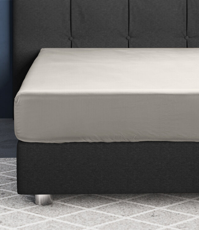 Satijnen hoeslaken crème 90 x 220