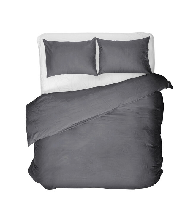 Egyptisch Katoen Uni Dekbedovertrek Antraciet 200 x 200/260