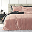 Sleeptime Einfarbiger Bettbezug aus Samt, rosa, 140 × 220 cm