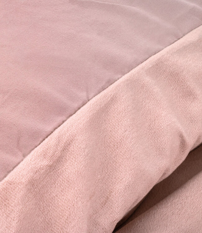 Fluwelen effen dekbedovertrek roze 140 x 220 cm