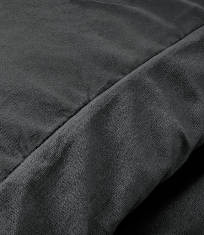 Fluwelen Effen Dekbedovertrek Antraciet 240 x 220