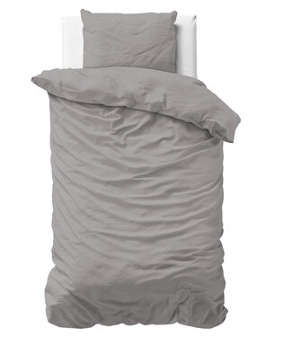 Primaviera Deluxe Effen satijnen dekbedovertrek grijs 140 x 200/220