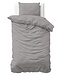 Effen satijnen dekbedovertrek grijs 140 x 200/220