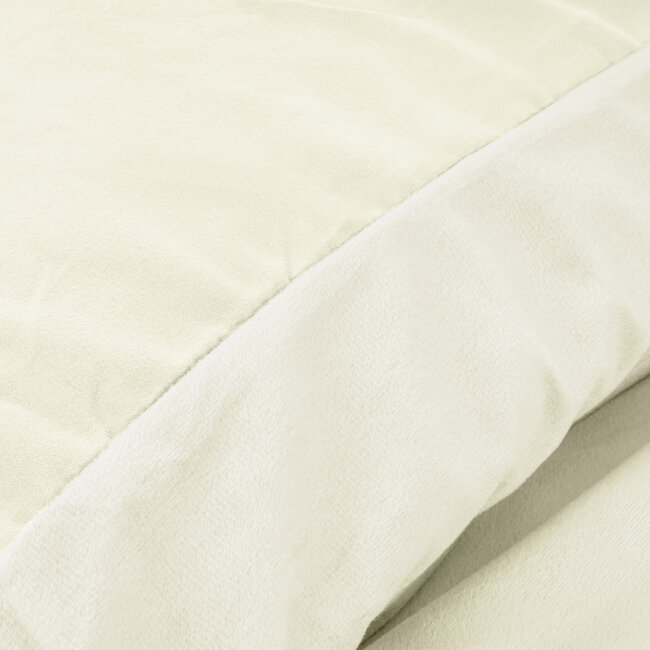 Fluwelen effen dekbedovertrek crème 240 x 220