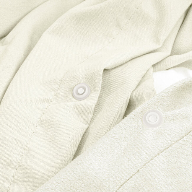 Fluwelen effen dekbedovertrek crème 240 x 220