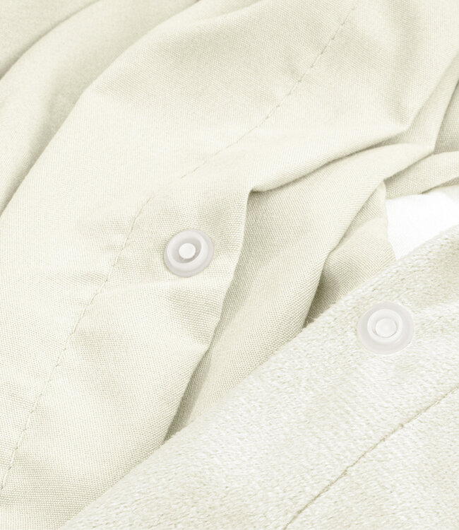 Fluwelen effen dekbedovertrek crème 240 x 220