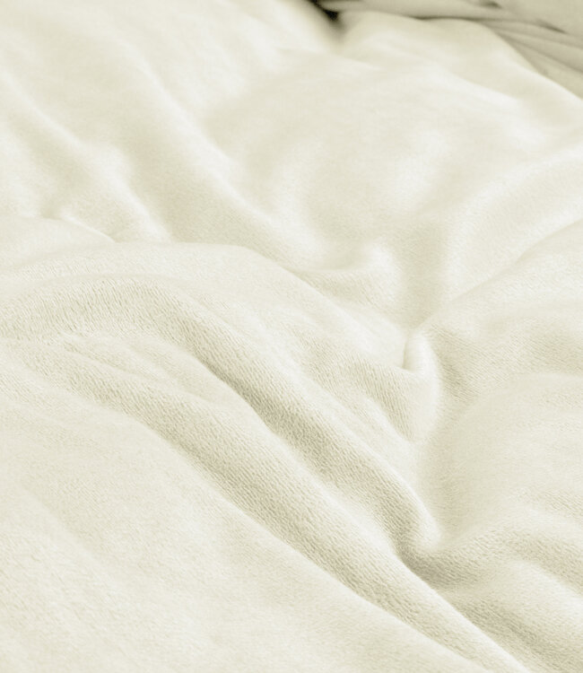 Velvet Uni Dekbedovertrek Crème 200 x 220
