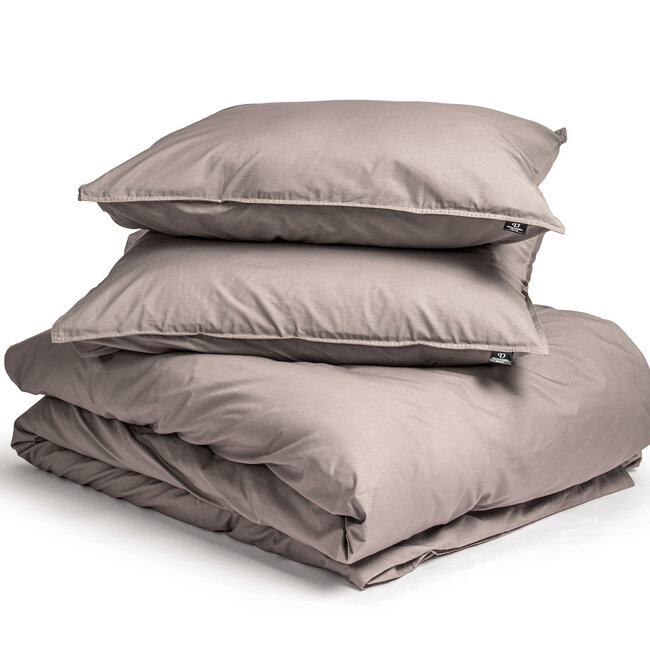 Egyptisch katoen uni-dekbedovertrek taupe 200 x 200/260