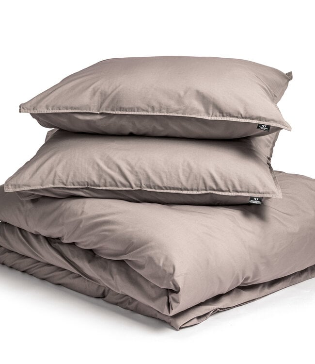 Egyptisch katoen uni-dekbedovertrek taupe 200 x 200/260