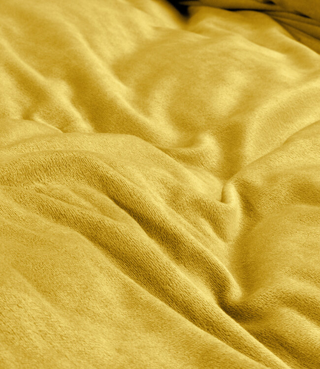 Velvet Uni Dekbedovertrek Goud 140 x 220