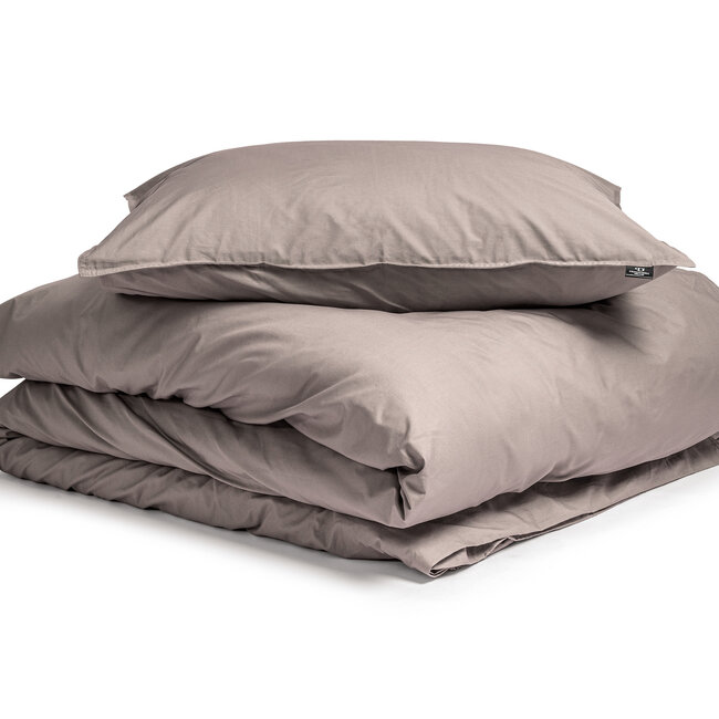 Egyptisch katoen effen dekbedovertrek taupe 140 x 200/260