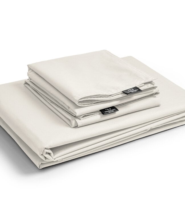Egyptisch katoenen uni-dekbedovertrek crème 240 x 200/260