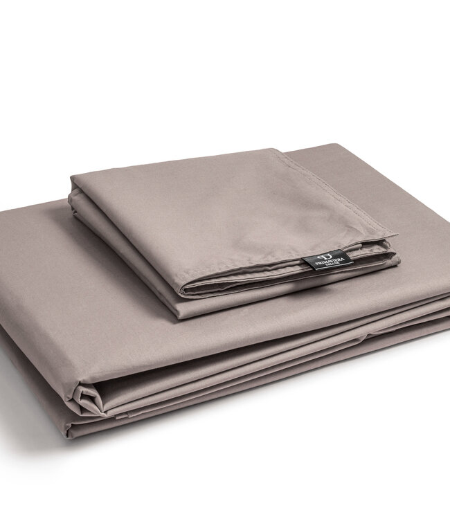 Egyptisch katoen effen dekbedovertrek taupe 140 x 200/260