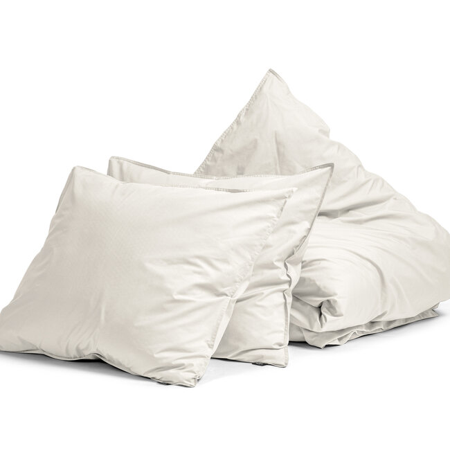 Egyptisch katoenen uni-dekbedovertrek crème 240 x 200/260