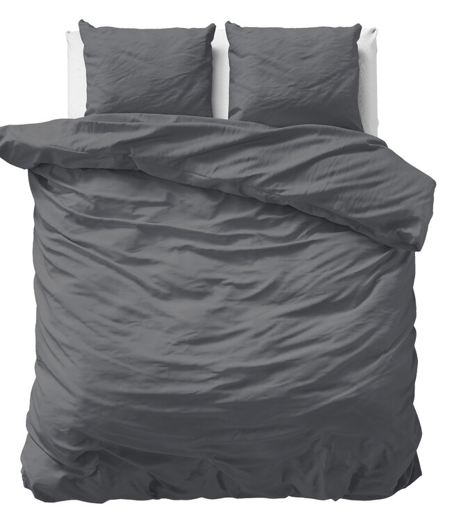 Uni Satijn Dekbedovertrek Antraciet 200 x 200/220