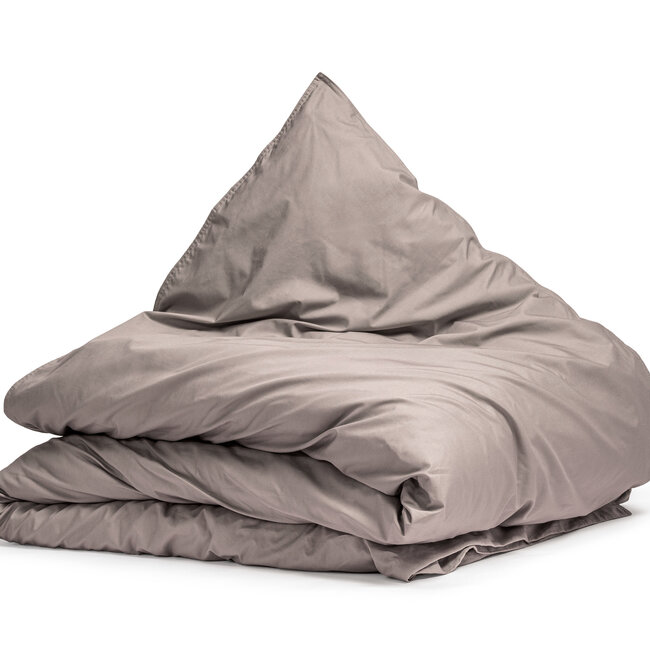 Egyptisch katoen effen dekbedovertrek taupe 140 x 200/260