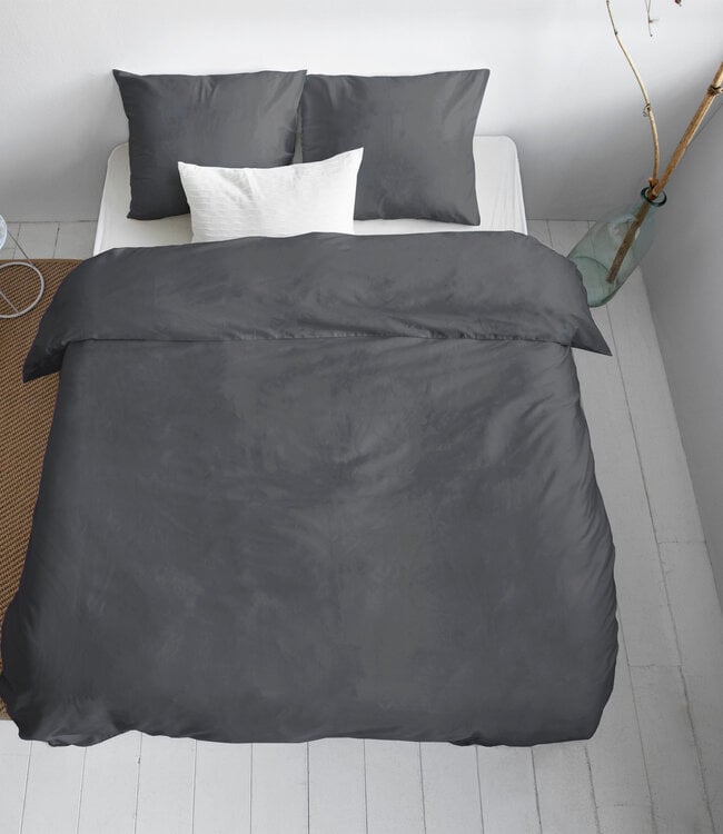 Uni Satijn Dekbedovertrek Antraciet 200 x 200/220