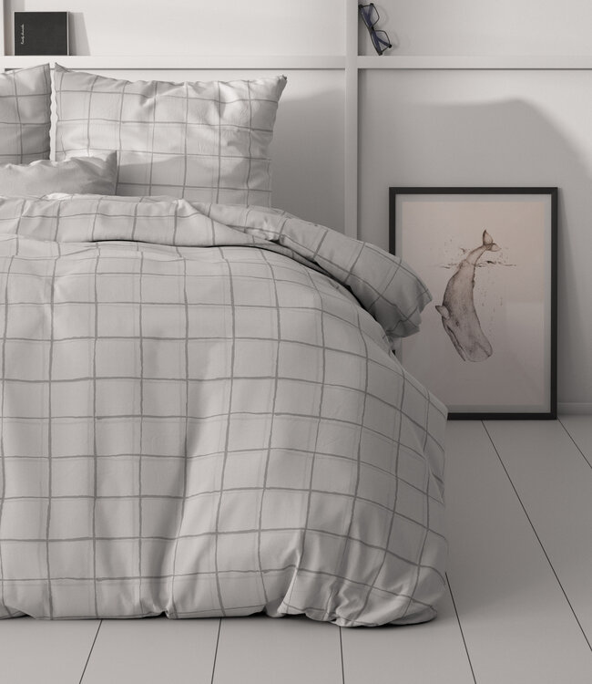 Geruit grijs 200 x 220