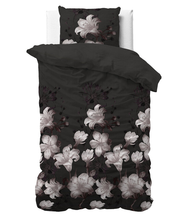 Donkere Bloem Zwart 140 x 220