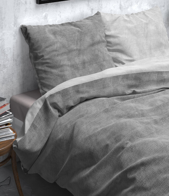 Flanel Gewassen Katoen Grijs 240 x 220