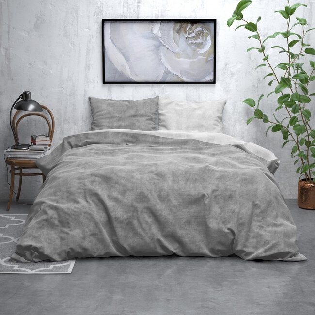 Flanel Gewassen Katoen Grijs 240 x 220