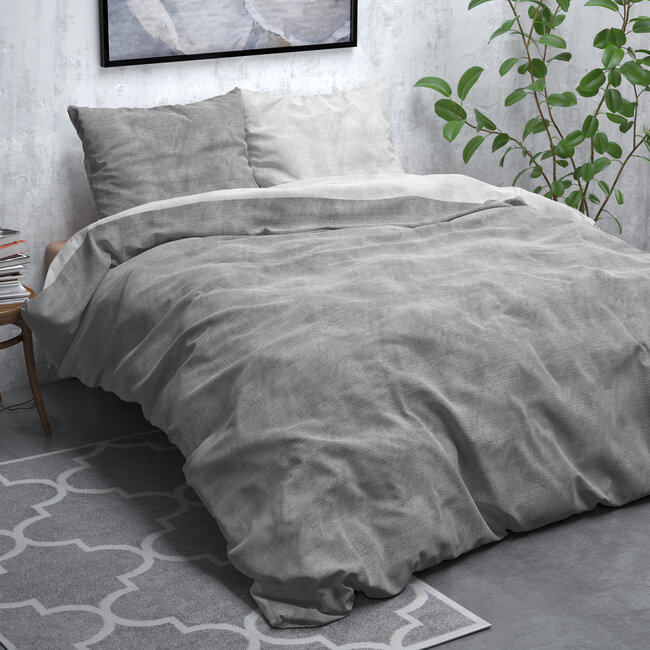 Flanel Gewassen Katoen Grijs 240 x 220