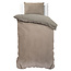 Velvet uni dekbedovertrek taupe 140 x 220 cm