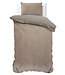 Velvet uni dekbedovertrek taupe 140 x 220 cm