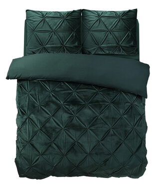 Sleeptime Fluwelen pintuck groen 140 x 200/220
