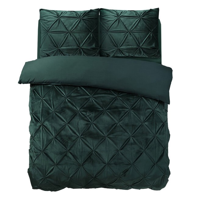 Fluwelen pintuck groen 140 x 200/220