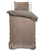 Velvet uni dekbedovertrek taupe 140 x 220 cm