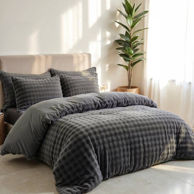Sleeptime Bommel Anthrazit 140 × 220 - Bettbezug