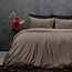 Velvet uni dekbedovertrek taupe 140 x 220 cm
