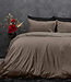 Velvet uni dekbedovertrek taupe 140 x 220 cm