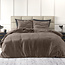 Velvet uni dekbedovertrek taupe 140 x 220 cm