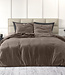 Velvet uni dekbedovertrek taupe 140 x 220 cm