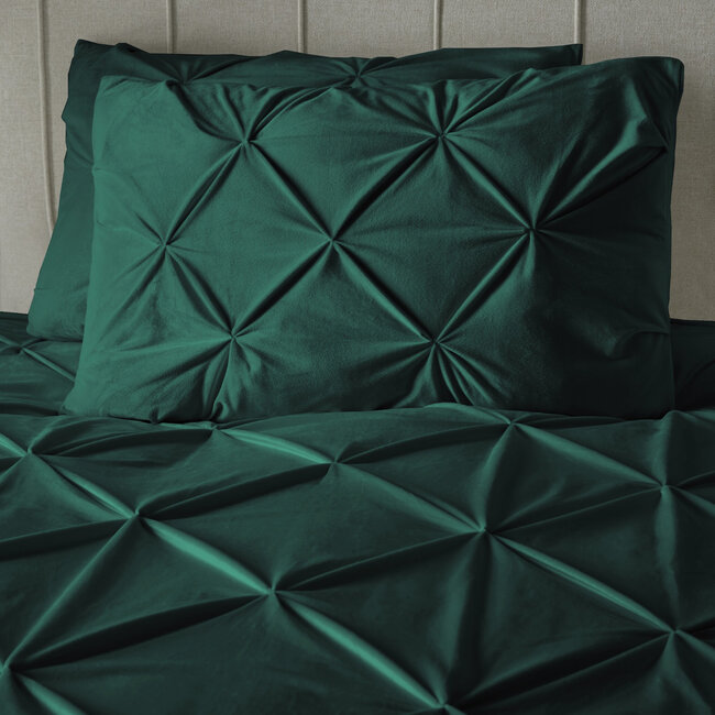 Fluwelen pintuck groen 140 x 200/220