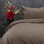 Velvet uni dekbedovertrek taupe 140 x 220 cm