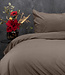 Velvet uni dekbedovertrek taupe 140 x 220 cm
