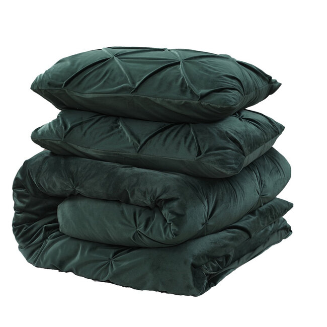 Fluwelen pintuck groen 140 x 200/220