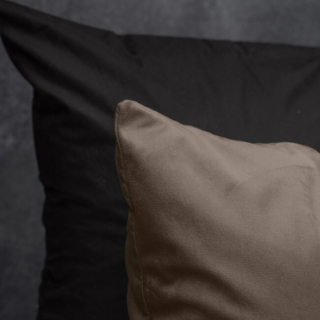 Velvet uni dekbedovertrek taupe 140 x 220 cm