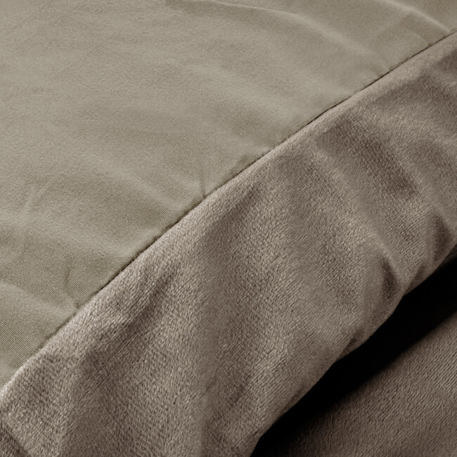 Velvet uni dekbedovertrek taupe 140 x 220 cm