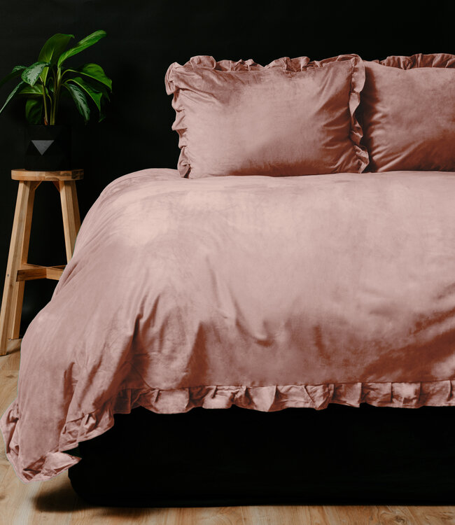 Fluwelen Ruches Oudroze 240 x 220