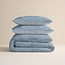 Sleeptime Washed cotton flannel blue 240 × 220 - Duvet Cover