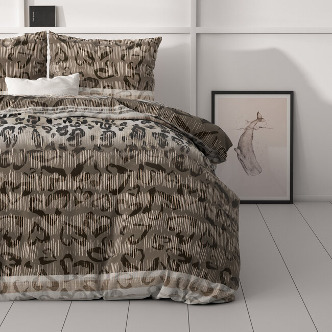 Tijger luipaard taupe 140 x 220