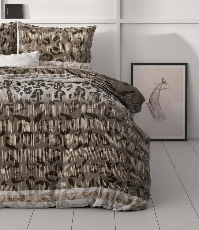 Tijger luipaard taupe 140 x 220