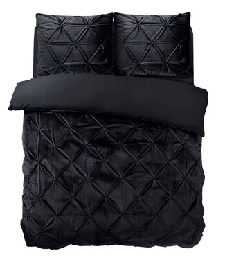 Sleeptime Fluwelen pintuck zwart 140 x 200/220